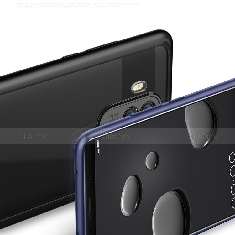Huawei Mate 10用ハイブリットバンパーケース クリア透明 プラスチック ファーウェイ ブラック