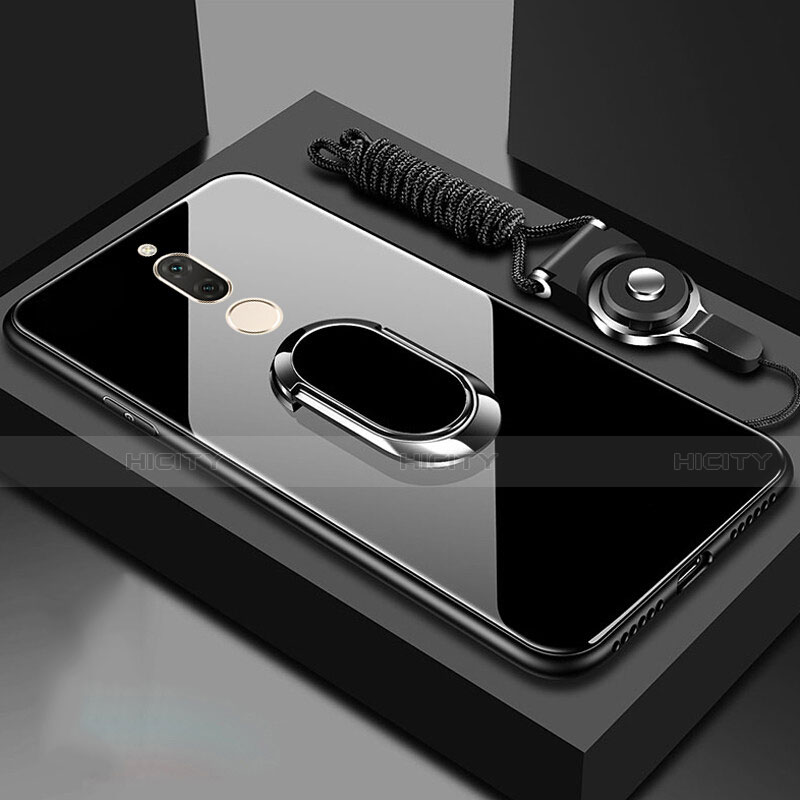 Huawei Mate 10 Lite用ハイブリットバンパーケース プラスチック 鏡面 カバー アンド指輪 マグネット式 ファーウェイ 