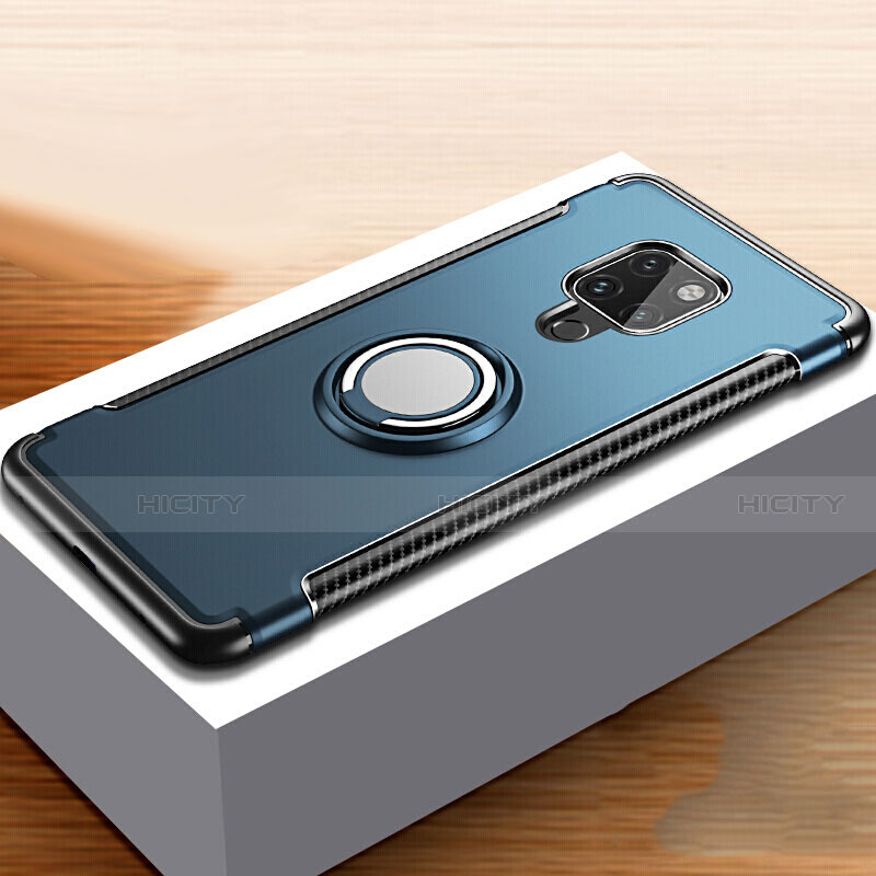 Huawei Mate 20用ハイブリットバンパーケース プラスチック アンド指輪 S01 ファーウェイ ネイビー