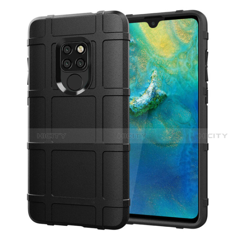 Huawei Mate 20用360度 フルカバー極薄ソフトケース シリコンケース 耐衝撃 全面保護 バンパー ファーウェイ ブラック