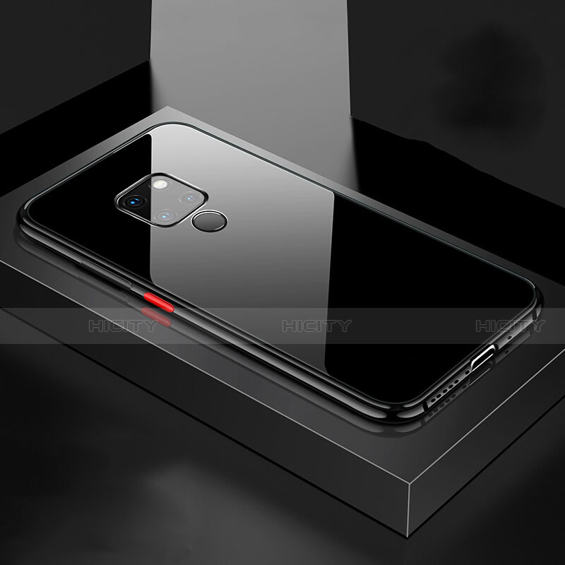 Huawei Mate 20用ケース 高級感 手触り良い アルミメタル 製の金属製 360度 フルカバーバンパー 鏡面 カバー M04 ファーウェイ ブラック