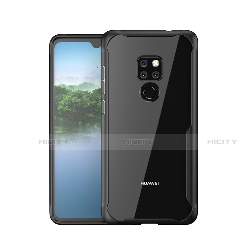 Huawei Mate 20用ハイブリットバンパーケース プラスチック 鏡面 カバー M05 ファーウェイ ブラック