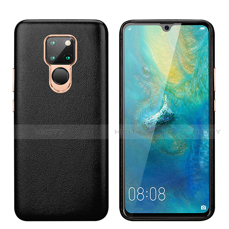 Huawei Mate 20用ケース 高級感 手触り良いレザー柄 S03 ファーウェイ ブラック