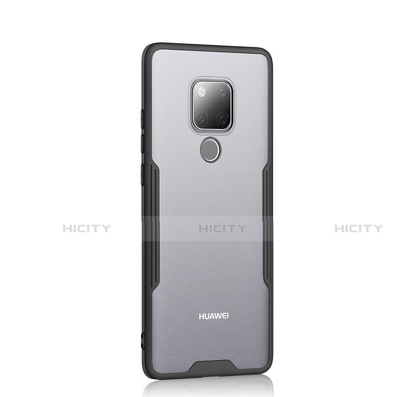 Huawei Mate 20用ハイブリットバンパーケース クリア透明 プラスチック 鏡面 カバー H04 ファーウェイ ブラック