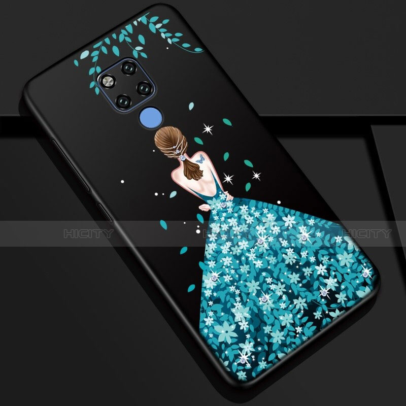 Huawei Mate 20用シリコンケース ソフトタッチラバー バタフライ ドレスガール ドレス少女 カバー K01 ファーウェイ 