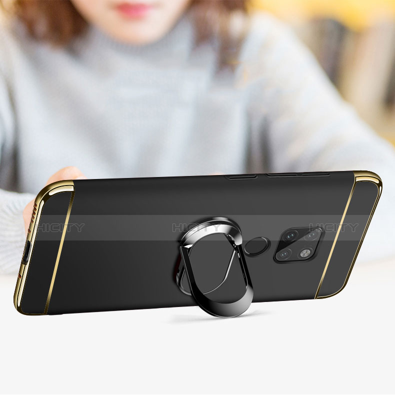 Huawei Mate 20用ケース 高級感 手触り良い メタル兼プラスチック バンパー アンド指輪 A01 ファーウェイ 
