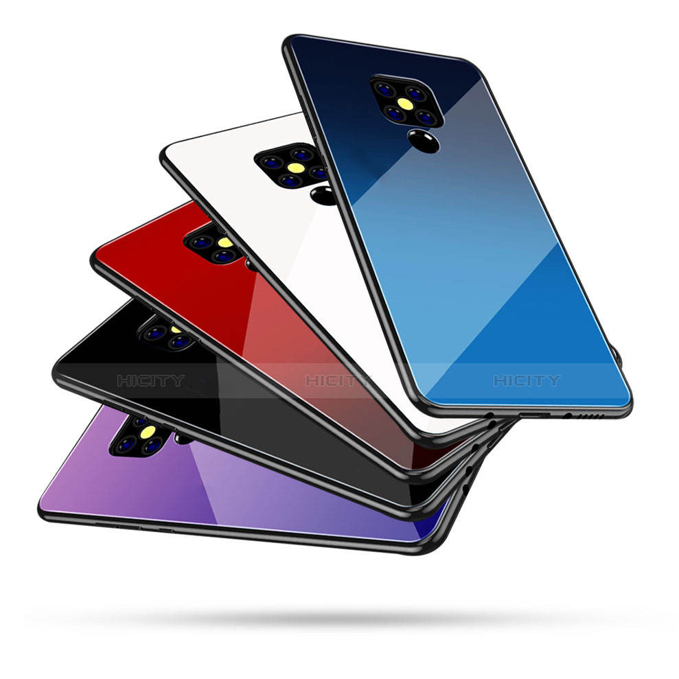 Huawei Mate 20用ハイブリットバンパーケース プラスチック 鏡面 虹 グラデーション 勾配色 カバー ファーウェイ 