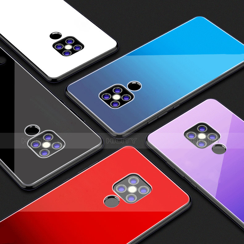 Huawei Mate 20用ハイブリットバンパーケース プラスチック 鏡面 虹 グラデーション 勾配色 カバー ファーウェイ 