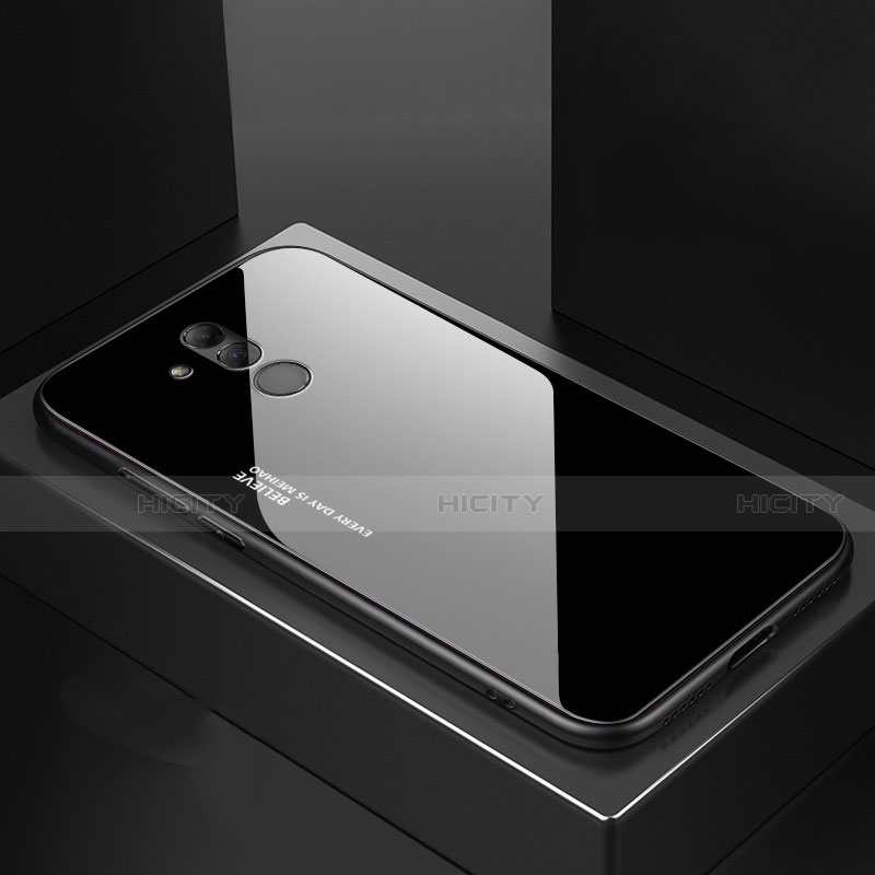 Huawei Mate 20 Lite用ハイブリットバンパーケース プラスチック 鏡面 カバー M02 ファーウェイ ブラック