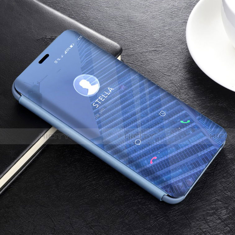 Huawei Mate 20 Lite用手帳型 レザーケース スタンド 鏡面 カバー L02 ファーウェイ ブルー