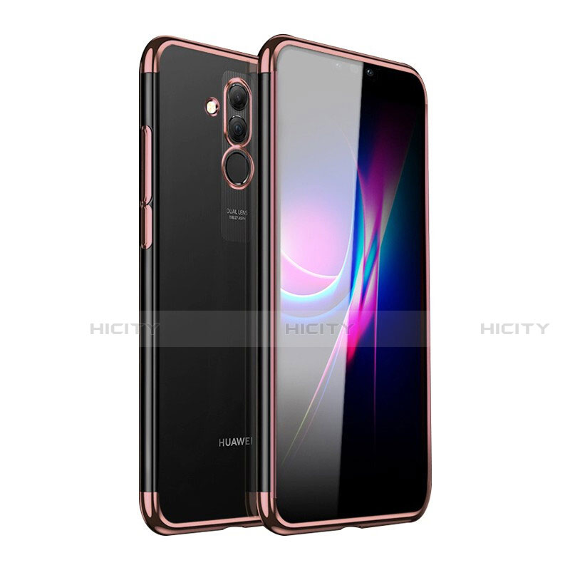 Huawei Mate 20 Lite用極薄ソフトケース シリコンケース 耐衝撃 全面保護 クリア透明 H05 ファーウェイ ローズゴールド