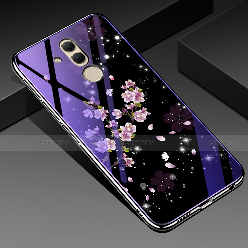 Huawei Mate 20 Lite用ハイブリットバンパーケース プラスチック 鏡面 花 カバー H01 ファーウェイ 