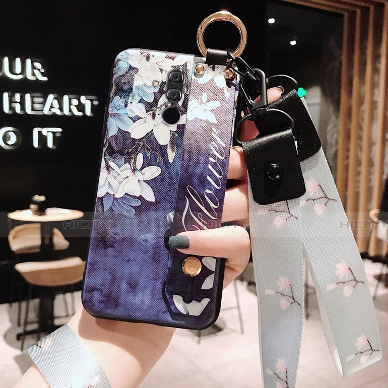 Huawei Mate 20 Lite用シリコンケース ソフトタッチラバー 花 カバー H06 ファーウェイ 