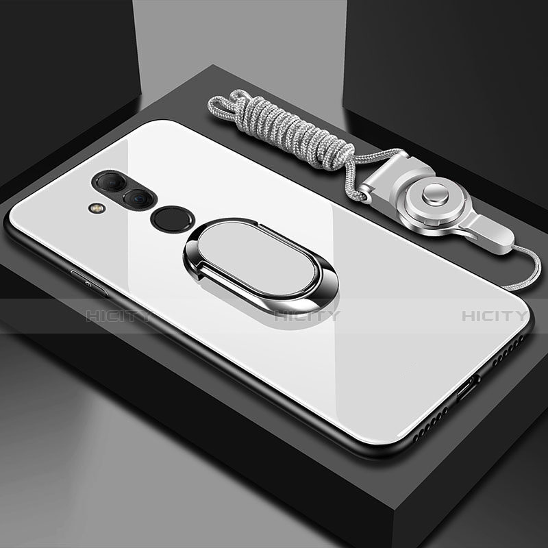 Huawei Mate 20 Lite用ハイブリットバンパーケース プラスチック 鏡面 カバー アンド指輪 マグネット式 ファーウェイ 