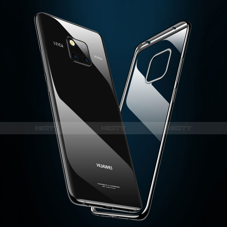 Huawei Mate 20 Pro用シリコンケース ソフトタッチラバー 鏡面 ファーウェイ ブラック