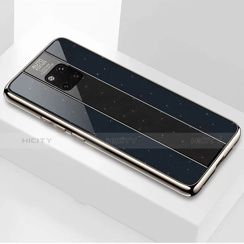 Huawei Mate 20 Pro用ハイブリットバンパーケース プラスチック 鏡面 カバー M02 ファーウェイ ブラック