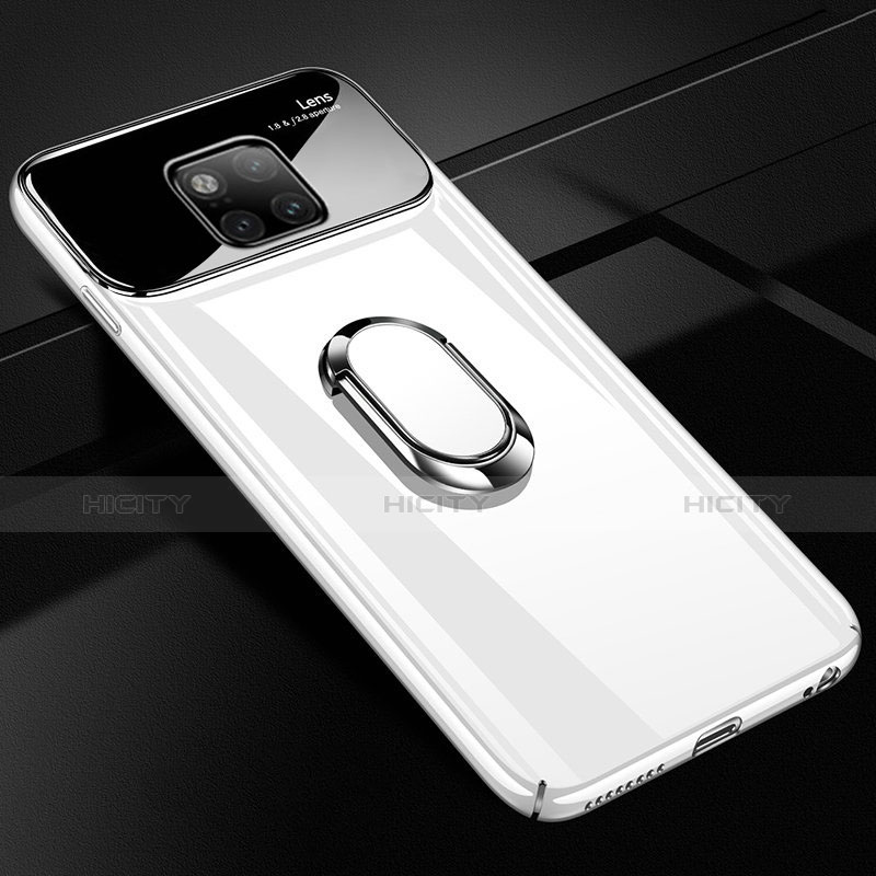 Huawei Mate 20 Pro用ハードケース プラスチック 質感もマット アンド指輪 A01 ファーウェイ ホワイト