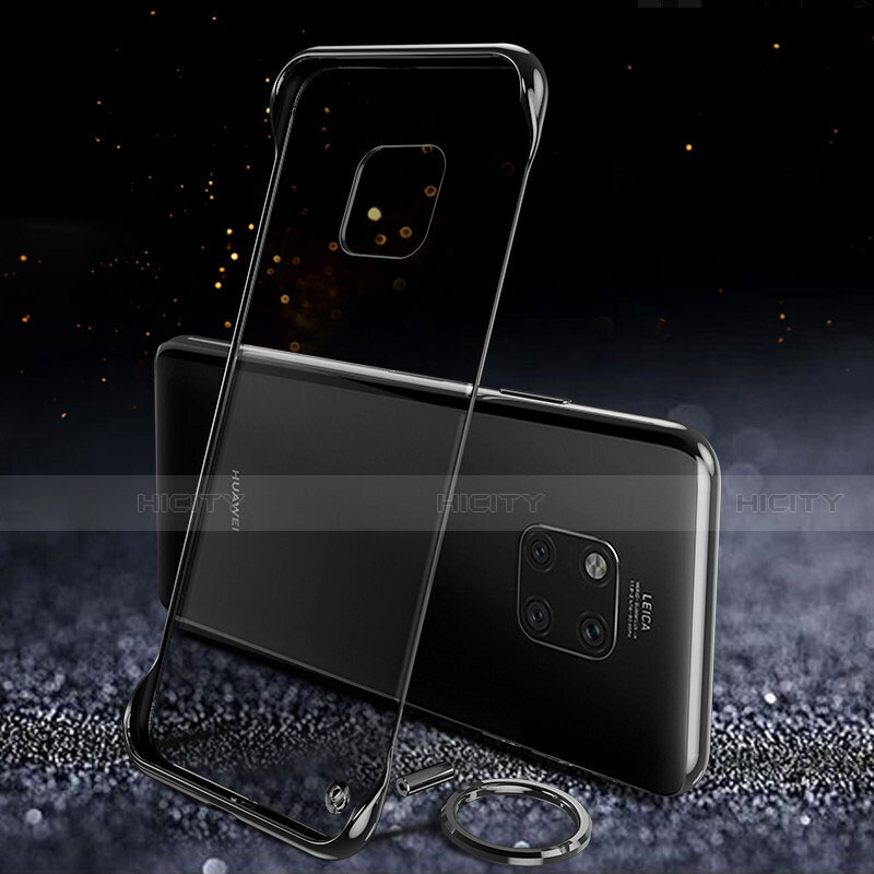 Huawei Mate 20 Pro用ハードカバー クリスタル クリア透明 S01 ファーウェイ ブラック