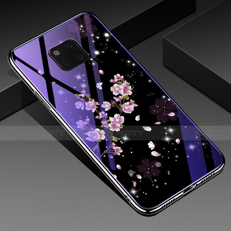 Huawei Mate 20 Pro用ハイブリットバンパーケース プラスチック 鏡面 花 カバー K01 ファーウェイ マルチカラー