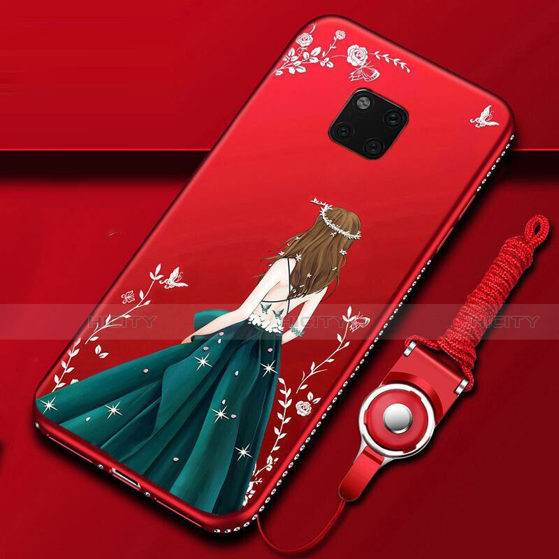 Huawei Mate 20 Pro用シリコンケース ソフトタッチラバー バタフライ ドレスガール ドレス少女 カバー K01 ファーウェイ 