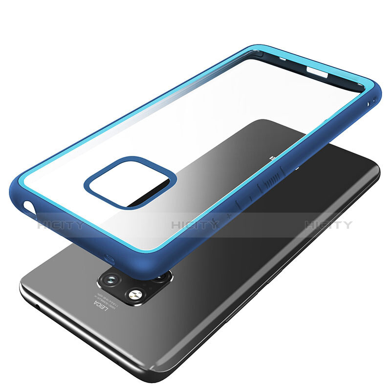 Huawei Mate 20 Pro用ハイブリットバンパーケース クリア透明 プラスチック 鏡面 カバー M01 ファーウェイ 
