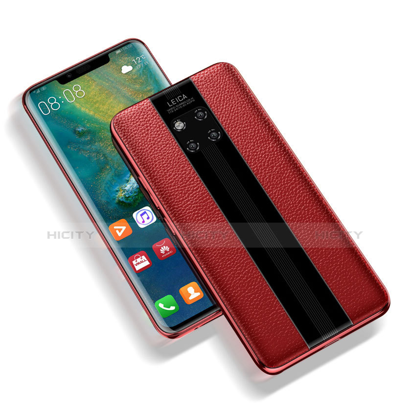 Huawei Mate 20 RS用シリコンケース ソフトタッチラバー レザー柄 ファーウェイ 