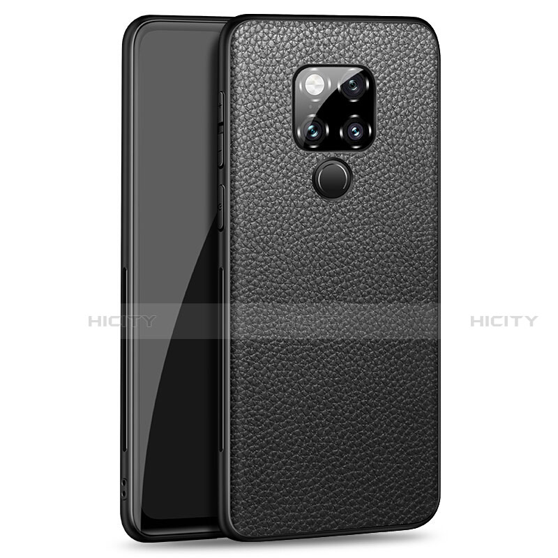 Huawei Mate 20 X 5G用ケース 高級感 手触り良いレザー柄 R09 ファーウェイ ブラック