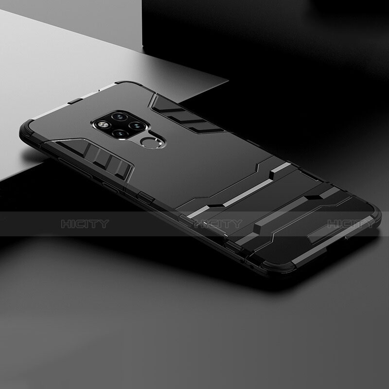 Huawei Mate 20 X 5G用ハイブリットバンパーケース スタンド プラスチック 兼シリコーン カバー R01 ファーウェイ ブラック