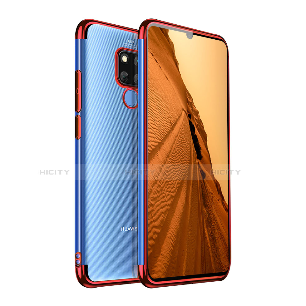 Huawei Mate 20 X 5G用極薄ソフトケース シリコンケース 耐衝撃 全面保護 クリア透明 T07 ファーウェイ レッド