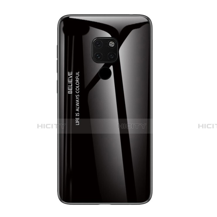 Huawei Mate 20 X 5G用ハイブリットバンパーケース プラスチック 鏡面 虹 グラデーション 勾配色 カバー H01 ファーウェイ 