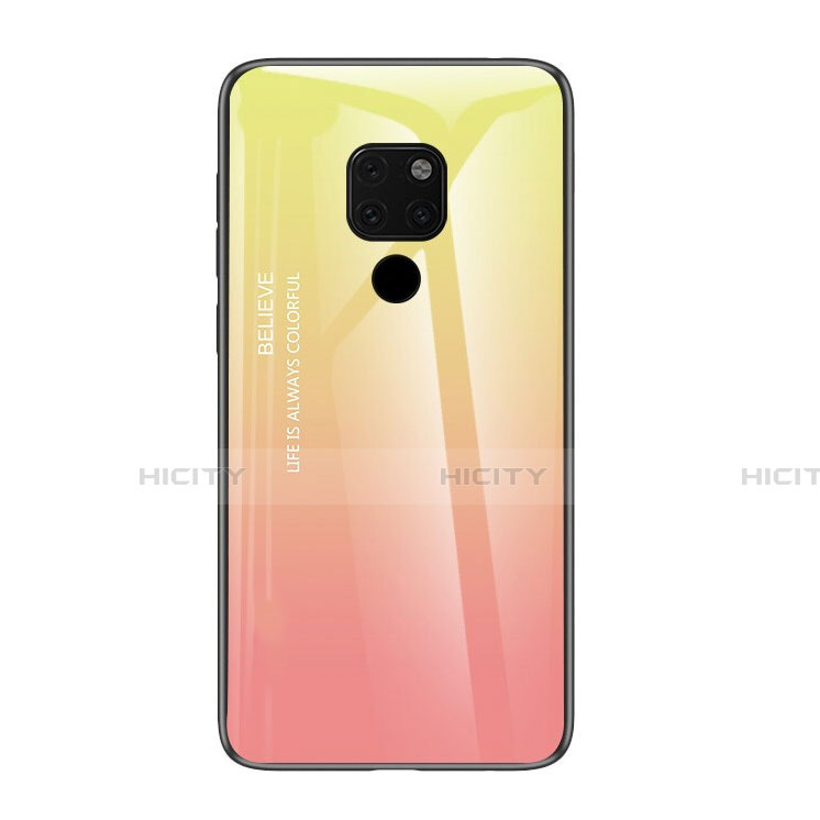 Huawei Mate 20 X 5G用ハイブリットバンパーケース プラスチック 鏡面 虹 グラデーション 勾配色 カバー H01 ファーウェイ 