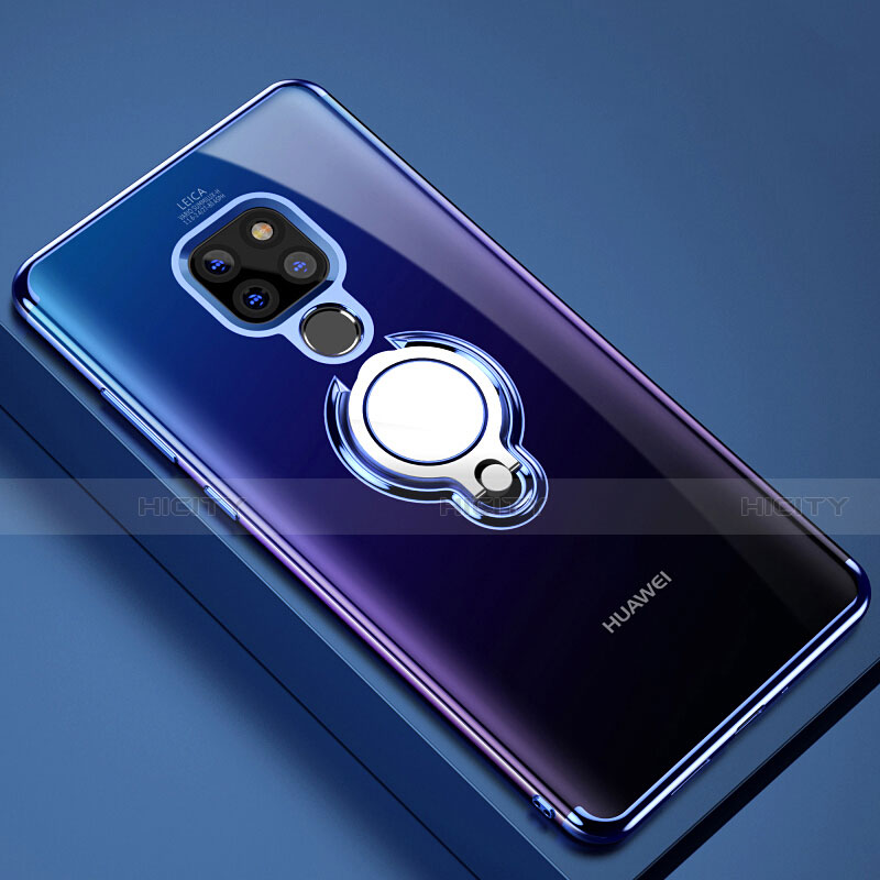 Huawei Mate 20 X 5G用極薄ソフトケース シリコンケース 耐衝撃 全面保護 クリア透明 アンド指輪 マグネット式 C01 ファーウェイ 