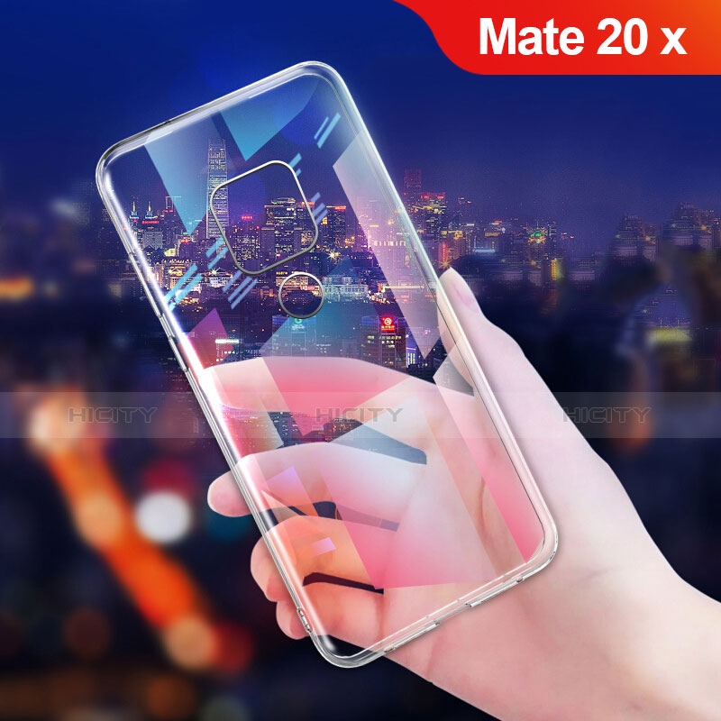 Huawei Mate 20 X用極薄ソフトケース シリコンケース 耐衝撃 全面保護 クリア透明 T06 ファーウェイ クリア