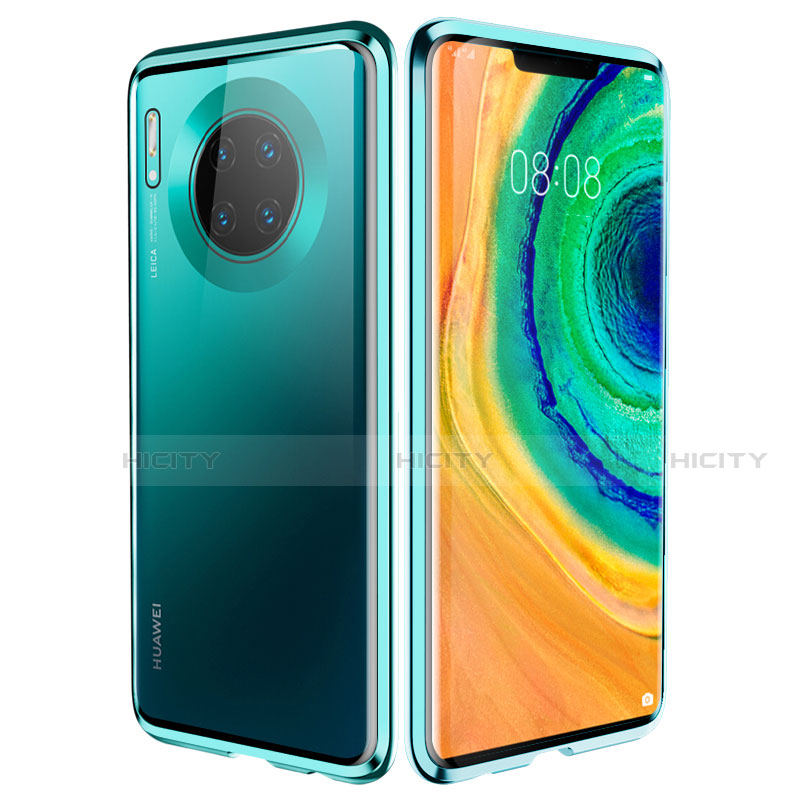 Huawei Mate 30 5G用ケース 高級感 手触り良い アルミメタル 製の金属製 360度 フルカバーバンパー 鏡面 カバー ファーウェイ グリーン