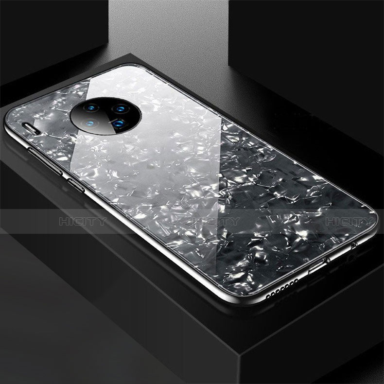 Huawei Mate 30 5G用ハイブリットバンパーケース プラスチック 鏡面 カバー M02 ファーウェイ ブラック
