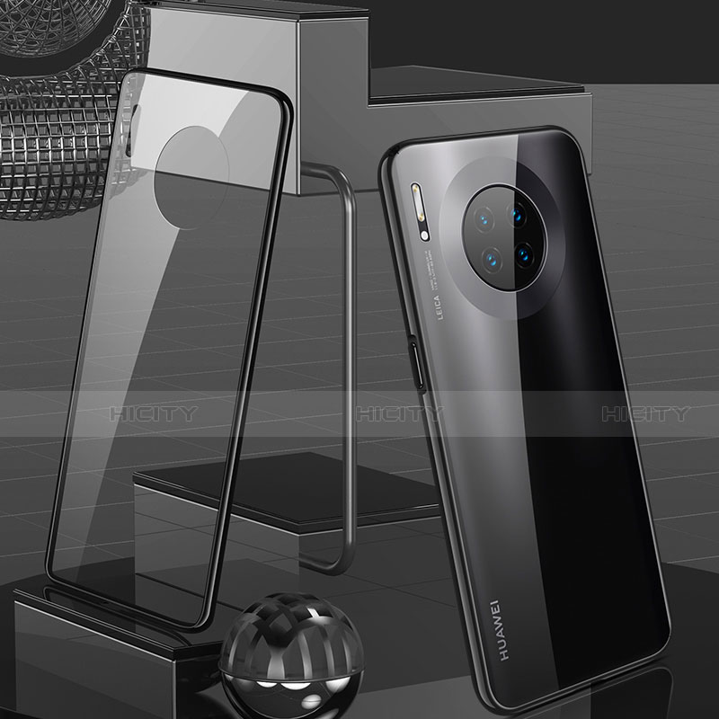 Huawei Mate 30用ケース 高級感 手触り良い アルミメタル 製の金属製 360度 フルカバーバンパー 鏡面 カバー M03 ファーウェイ ブラック