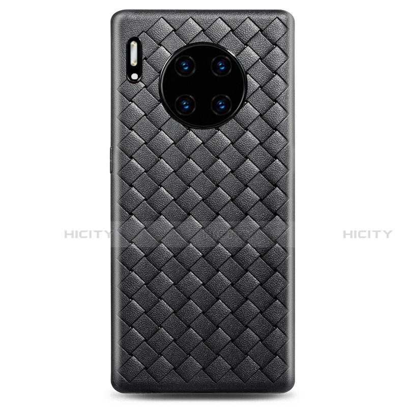 Huawei Mate 30用シリコンケース ソフトタッチラバー レザー柄 カバー D01 ファーウェイ 