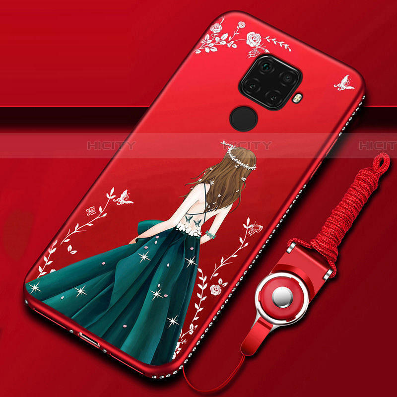 Huawei Mate 30 Lite用シリコンケース ソフトタッチラバー バタフライ ドレスガール ドレス少女 カバー S02 ファーウェイ 