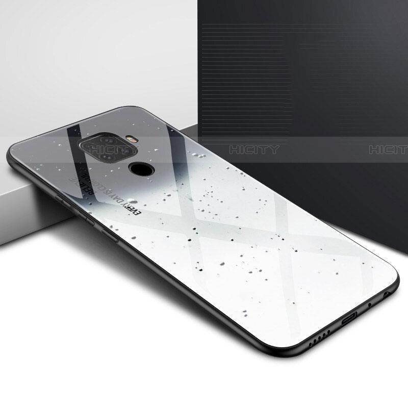 Huawei Mate 30 Lite用ハイブリットバンパーケース プラスチック パターン 鏡面 カバー ファーウェイ 