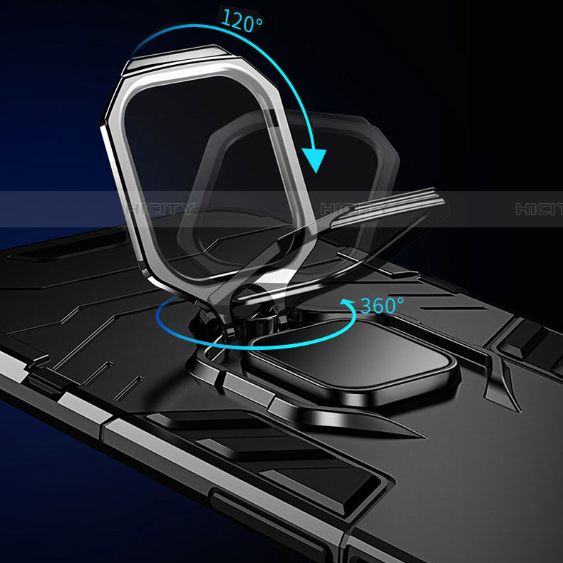 Huawei Mate 30 Lite用ハイブリットバンパーケース プラスチック アンド指輪 マグネット式 ファーウェイ 