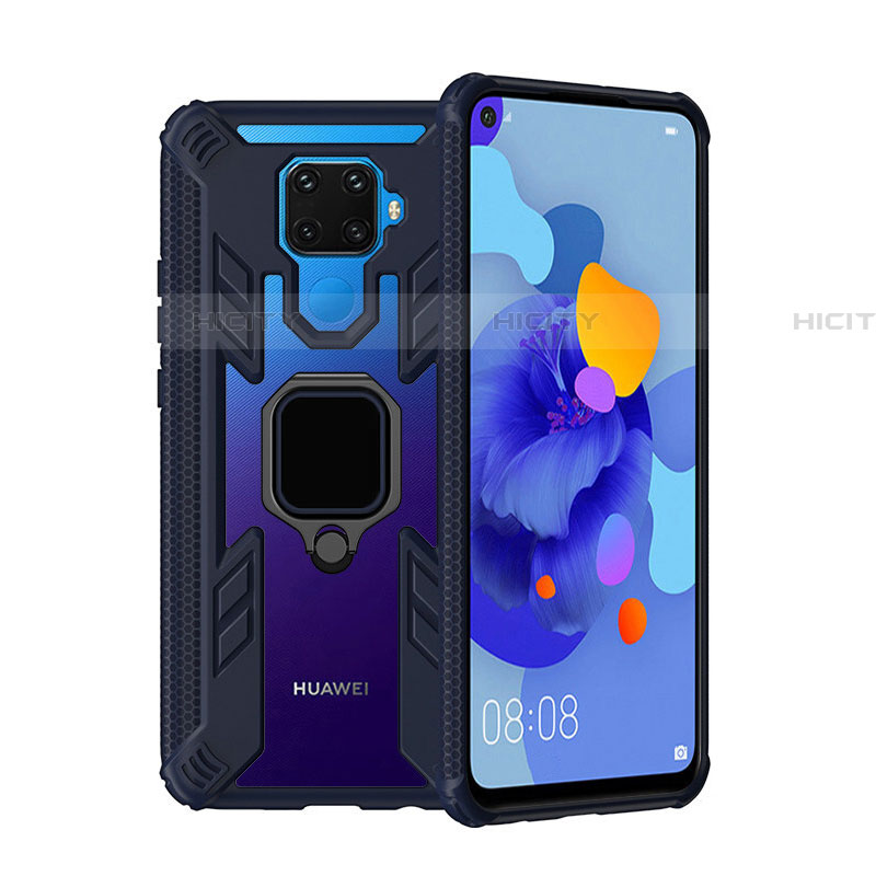 Huawei Mate 30 Lite用ハイブリットバンパーケース プラスチック アンド指輪 マグネット式 S03 ファーウェイ 