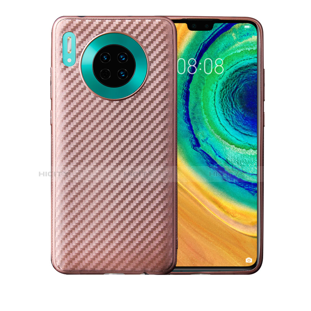 Huawei Mate 30 Pro 5G用シリコンケース ソフトタッチラバー ツイル カバー ファーウェイ ローズゴールド