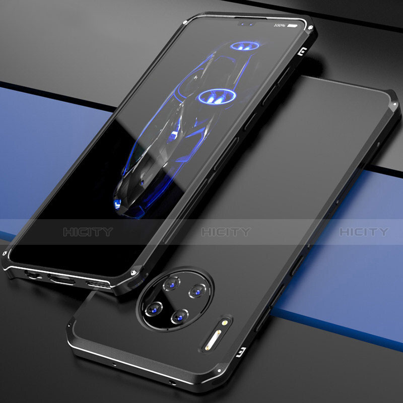Huawei Mate 30 Pro 5G用ケース 高級感 手触り良い アルミメタル 製の金属製 カバー T03 ファーウェイ ブラック