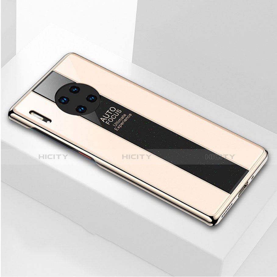 Huawei Mate 30 Pro 5G用ハイブリットバンパーケース プラスチック 鏡面 カバー T01 ファーウェイ ゴールド