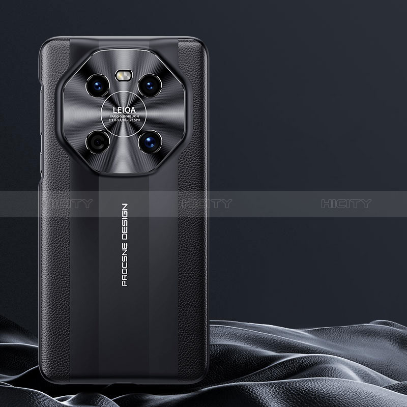 Huawei Mate 40用ケース 高級感 手触り良いレザー柄 JB4 ファーウェイ ブラック
