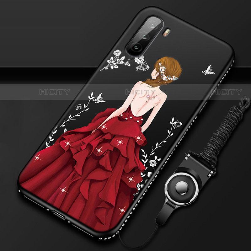 Huawei Mate 40 Lite 5G用シリコンケース ソフトタッチラバー バタフライ ドレスガール ドレス少女 カバー ファーウェイ レッド・ブラック