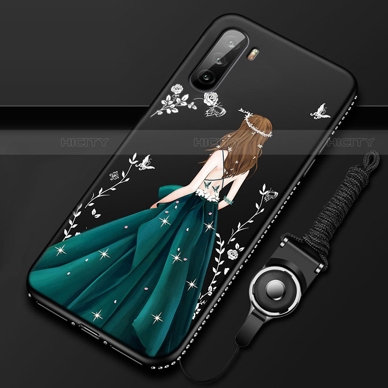 Huawei Mate 40 Lite 5G用シリコンケース ソフトタッチラバー バタフライ ドレスガール ドレス少女 カバー ファーウェイ グリーン