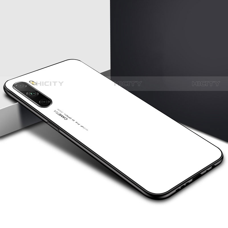 Huawei Mate 40 Lite 5G用ハイブリットバンパーケース プラスチック 鏡面 カバー ファーウェイ ホワイト