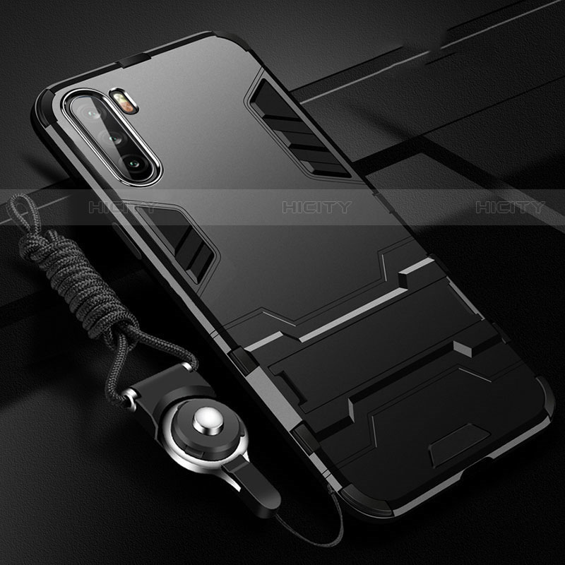 Huawei Mate 40 Lite 5G用ハイブリットバンパーケース スタンド プラスチック 兼シリコーン カバー マグネット式 A01 ファーウェイ ブラック