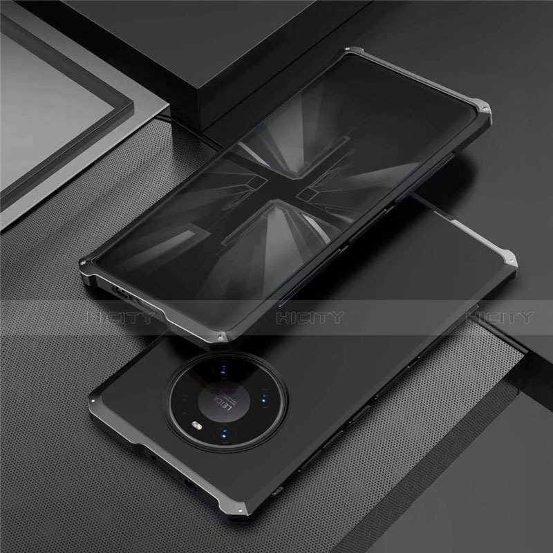 Huawei Mate 40 Pro用ケース 高級感 手触り良い アルミメタル 製の金属製 カバー T01 ファーウェイ ブラック
